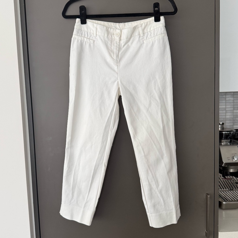 White Capri Dress Pants Tailored Business Casual Super Soft Material Size S / 2